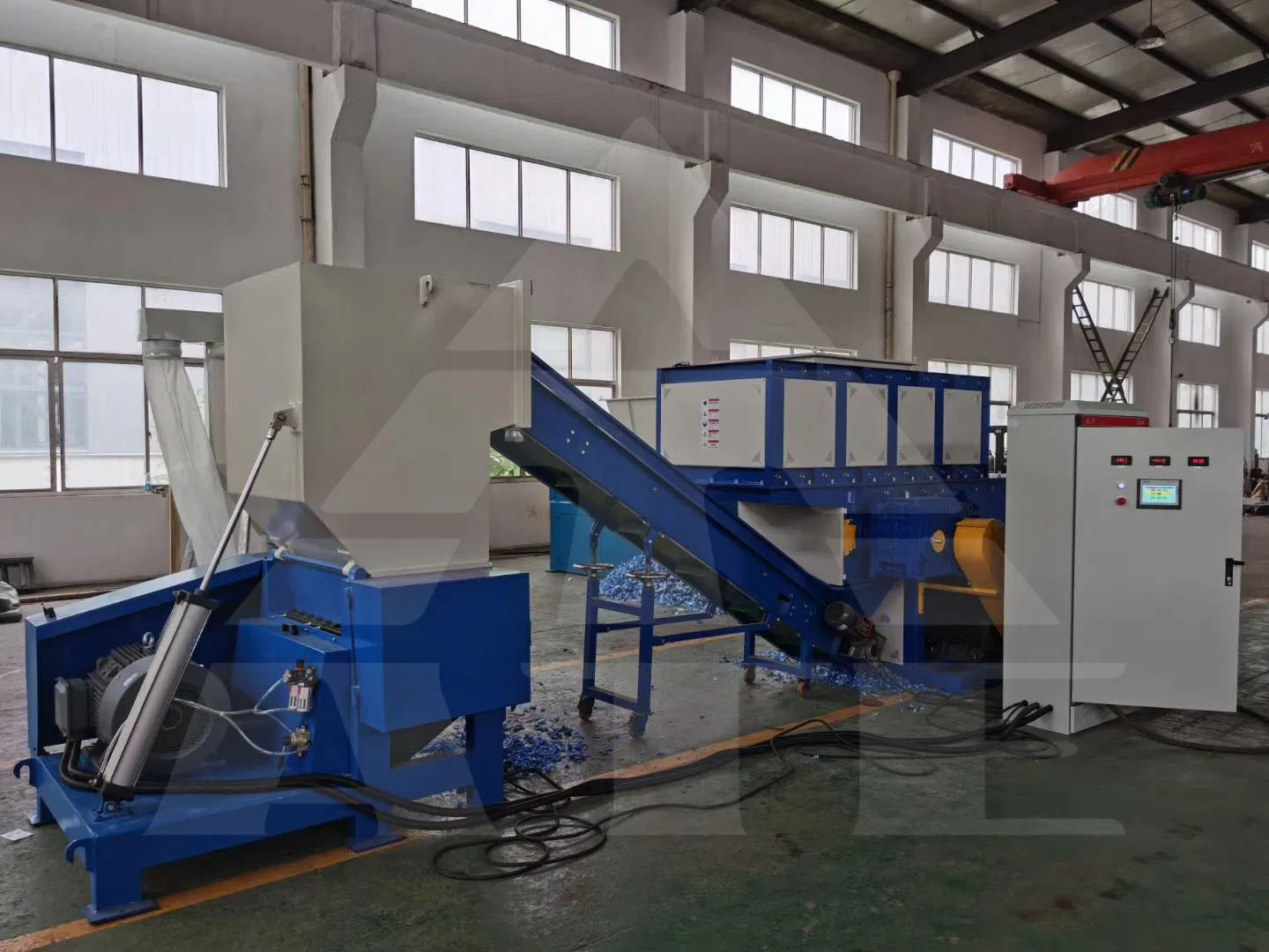 Mini Clothing Shredding Machine Plastic Single Shaft Shredder Line