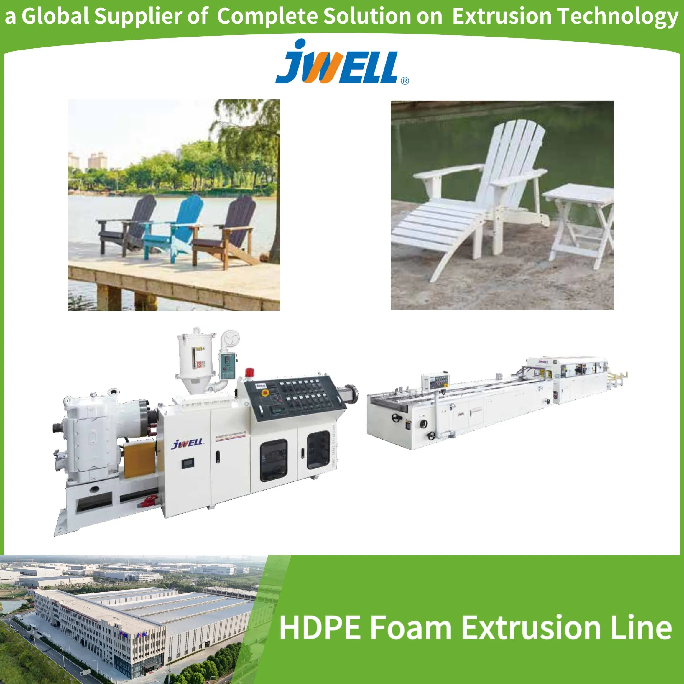 Jwell Automatic HDPE Plastic Extruder Foam Plate Profile Making Extrusion Line/Equipment/Manufacture
