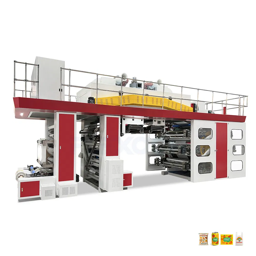 Automatic 6 Color Ci Non Woven / PP Woven Sack Plastic Film Bag Packaging Central Drum Flexographic / Flexo Printing Machine