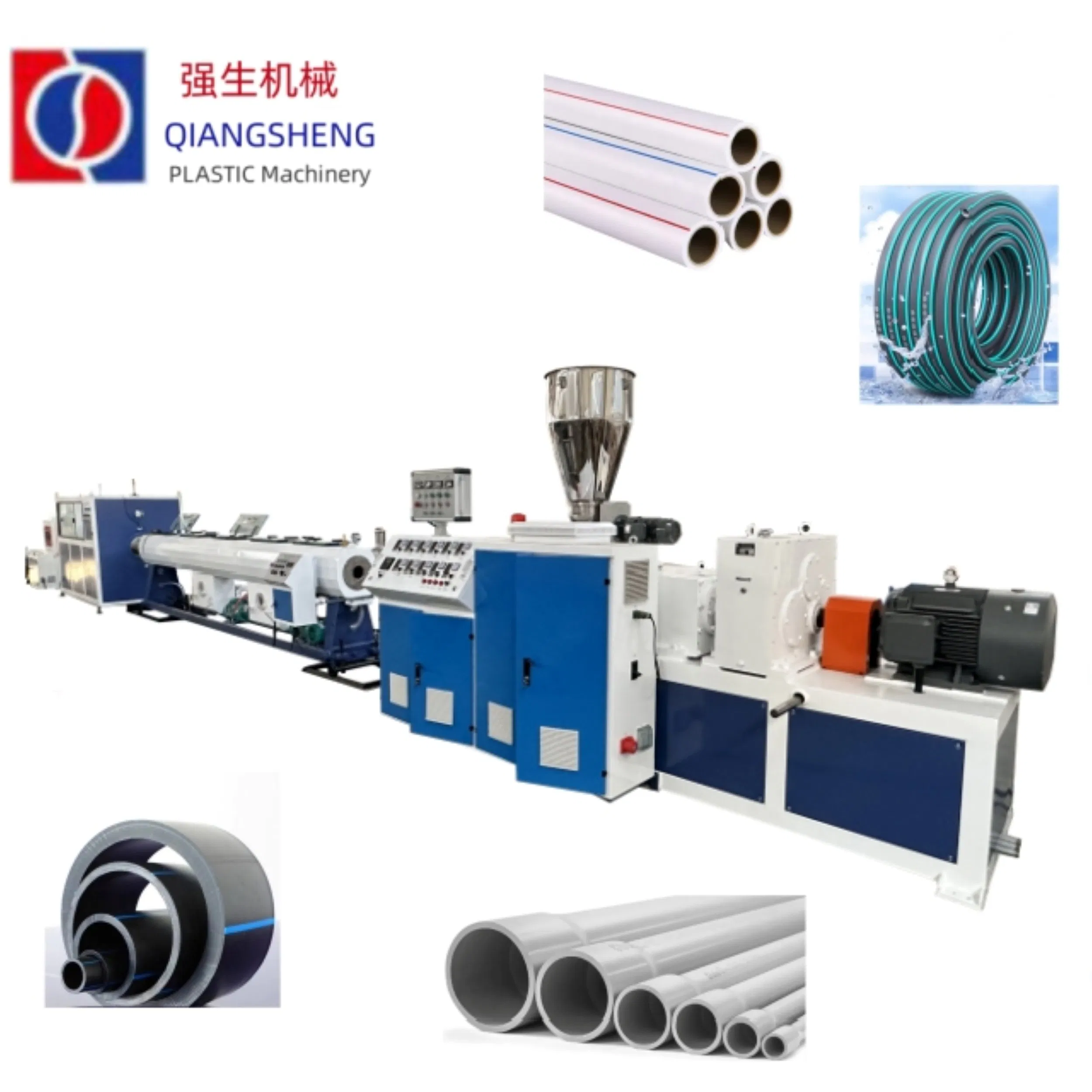 Plastic PVC UPVC CPVC HDPE PPR Pex Electric Conduit Drainage Water Gas Suppy Tube Pipe Extruder Extrusion Production Line Making Machine