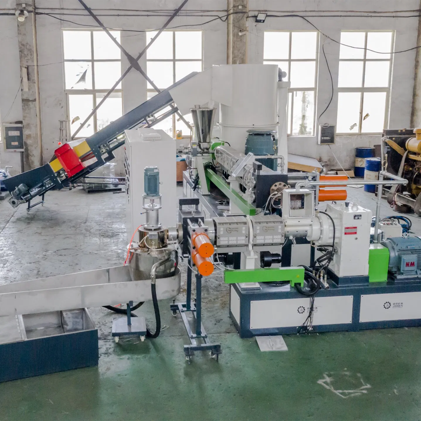 Plastic HDPE LDPE PP Film Jumbo Woven Bags Recycle Granulator Extruder Machine