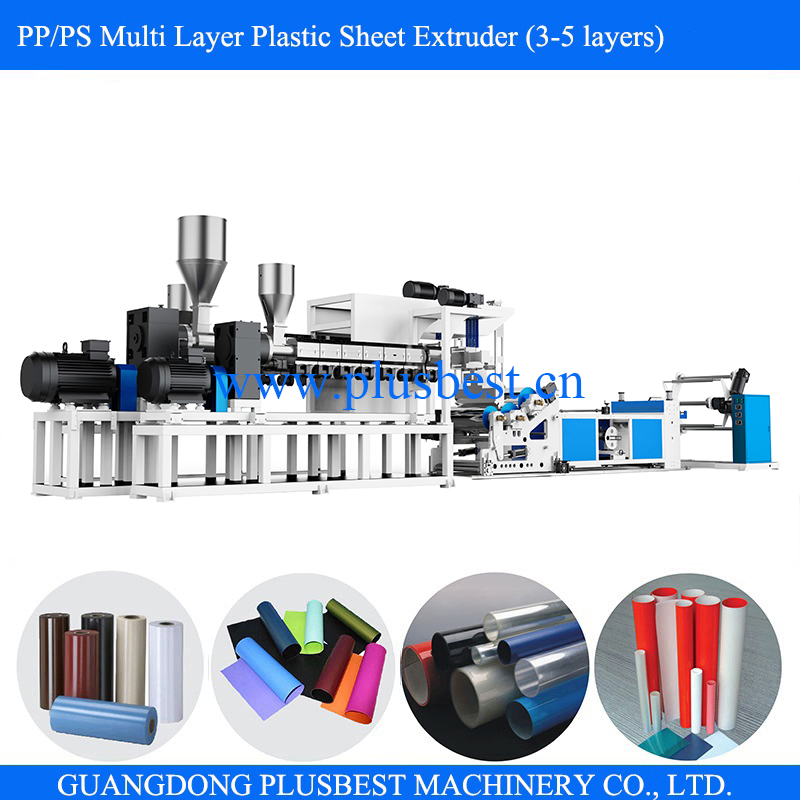 PP Extrusion Production Line Single Screw PS Plastic Sheet Extruder