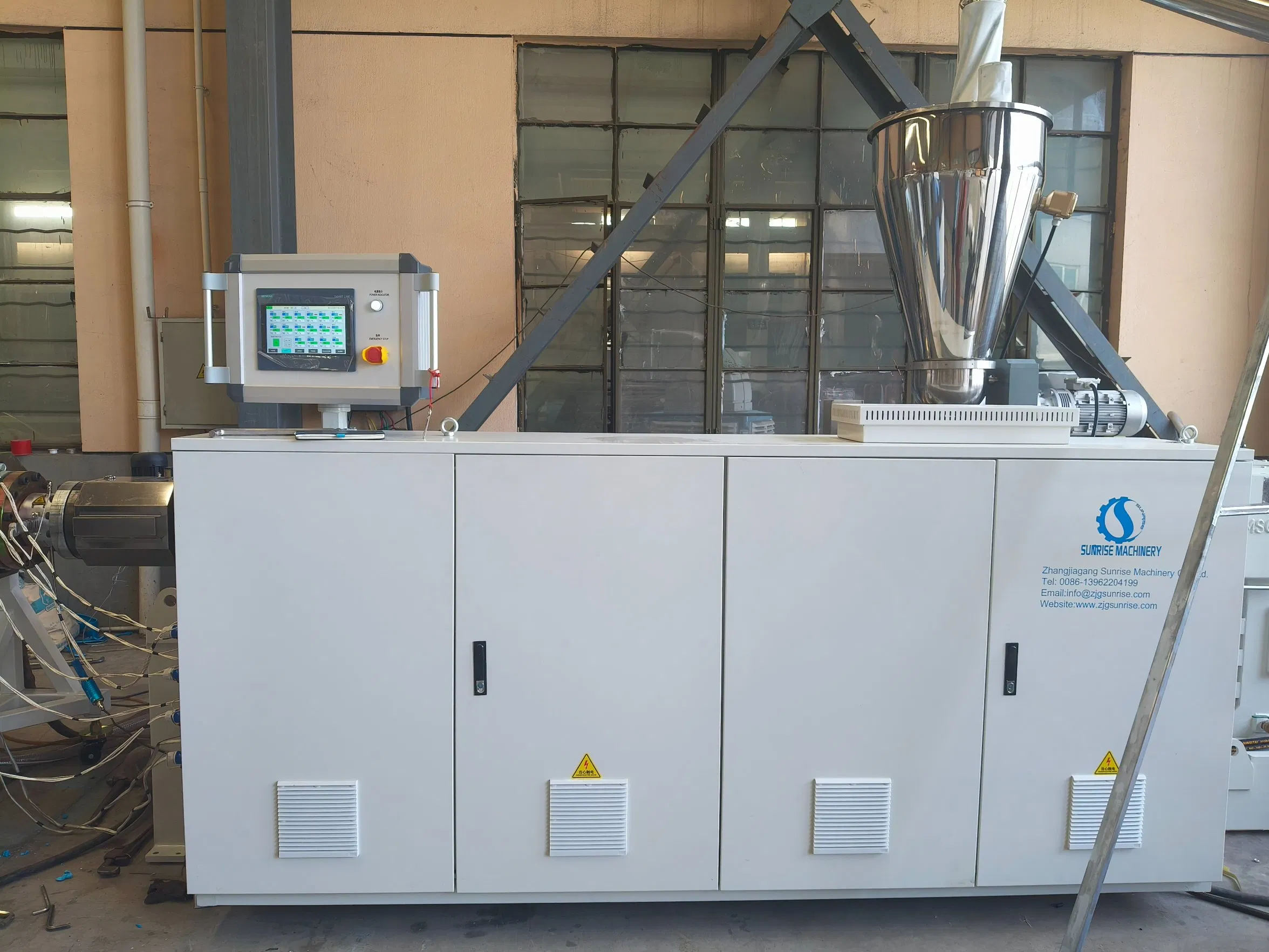 Single Screw Plastic HDPE PP PPR Conical Twin Screw PVC Pipe Extruder PVC Profile Extruder / Parallel Twin Screw Extruder