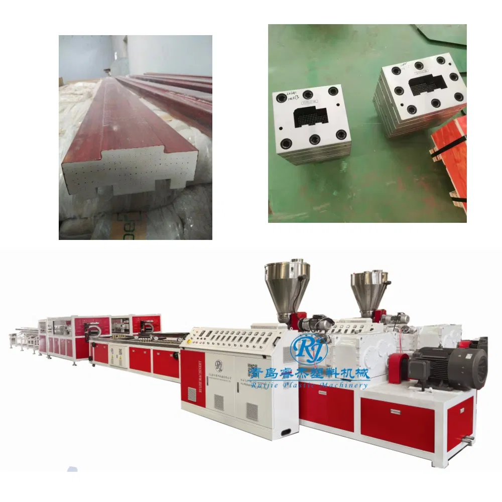 Twin Screw Plastic PVC WPC Door Frame Profile Extruison Making Extruder Price