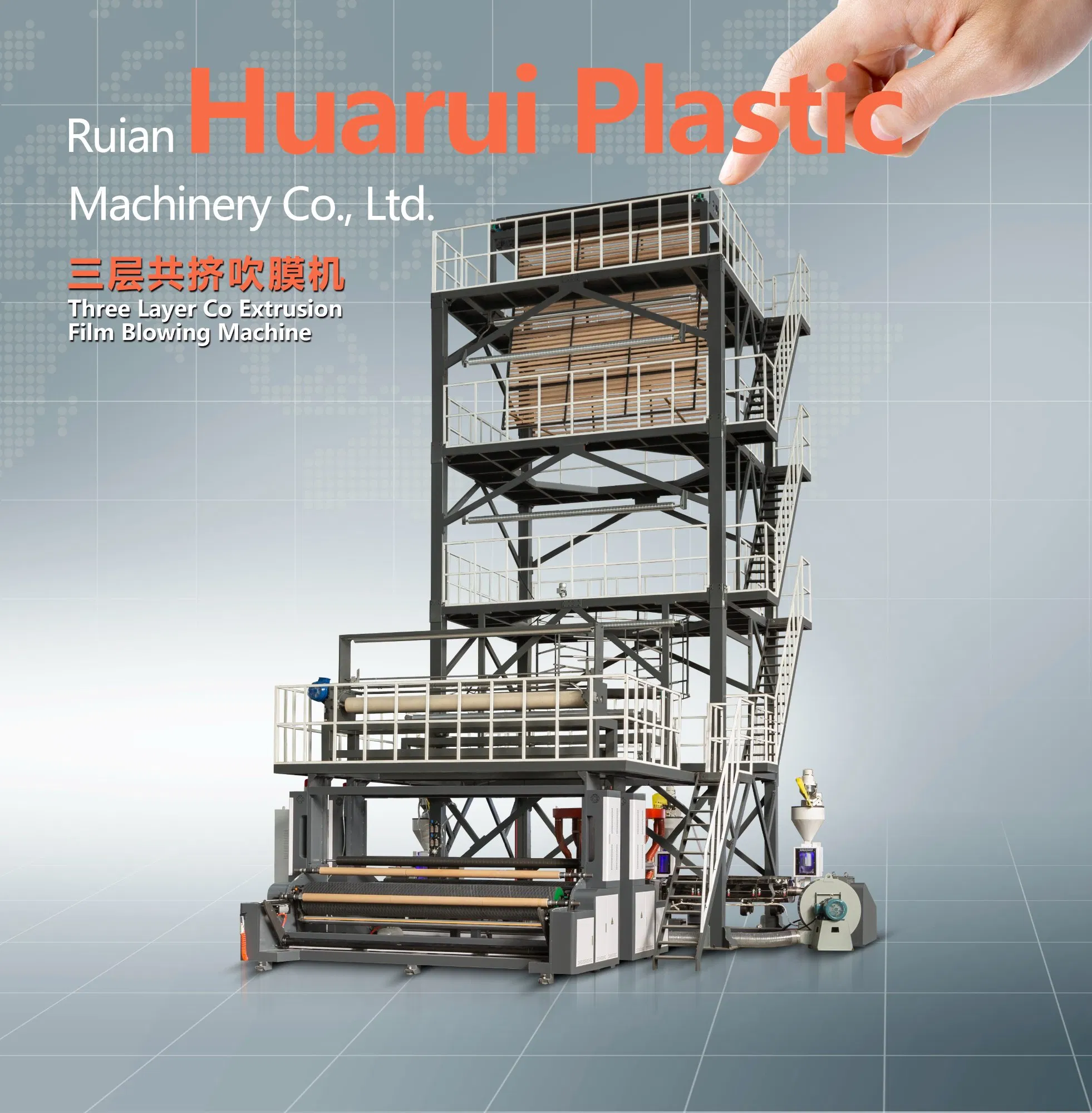 Auto High Speed HDPE LDPE LLDPE PE Single Layer Two Three Layer Multilayer Layer Rotary Plastic Film Blowing Extruder Film Extrusion Blown Machine