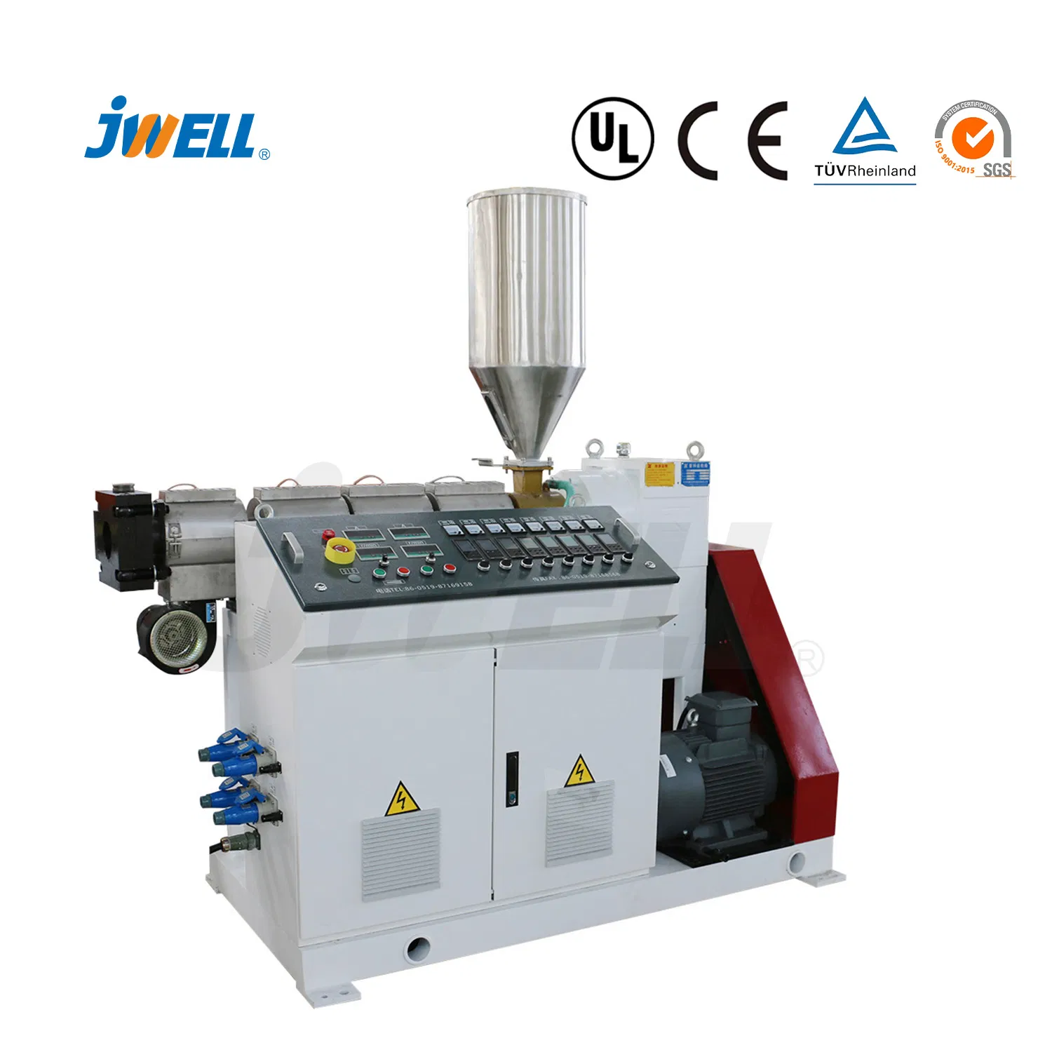 Jwell Made-in China Price Single Screw PVC, PP, PE, PC, ABS Plastic Small Profile Extruder