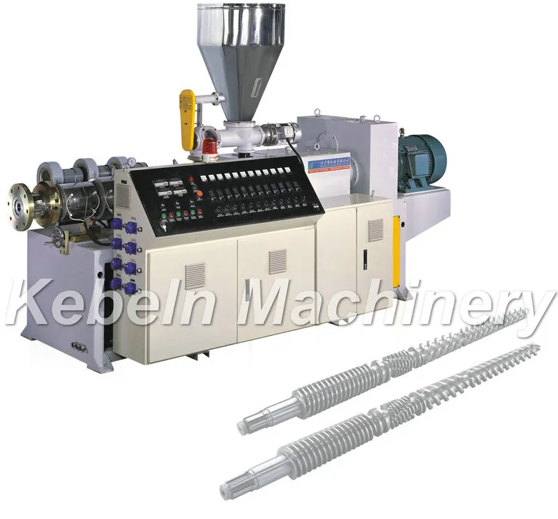 Conical Twin Screws Plastic Extruder