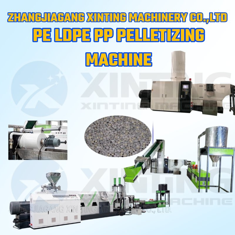 Pet/PP/PE/Agricultural Film/Woven Bag/Bottle Flakes Single/Double Stage Plastic Granules PVC Pet ABS Flakes Film Pelletizing Recycling Granulation Machine