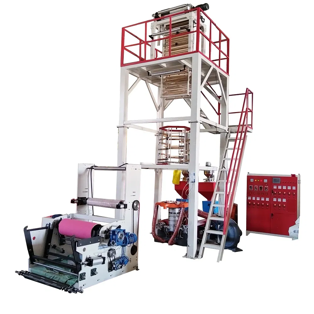 Leading Auto High Speed HDPE LDPE LLDPE PE Single Layer Two Three Layer Multilayer Rotary Die ABA Plastic Film Blowing Extruder Film Extrusion Machine