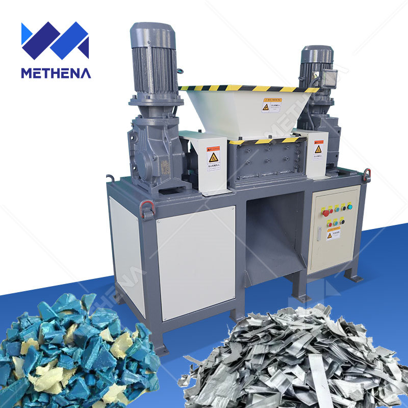 Industrial Manual Rubber Plastic Crusher Fibre Bone Multipurpose Car Motorcycle Tyre Rubber Shell Scrap Dual Shaft Metal Scrap Iron Cable Shredder Machine