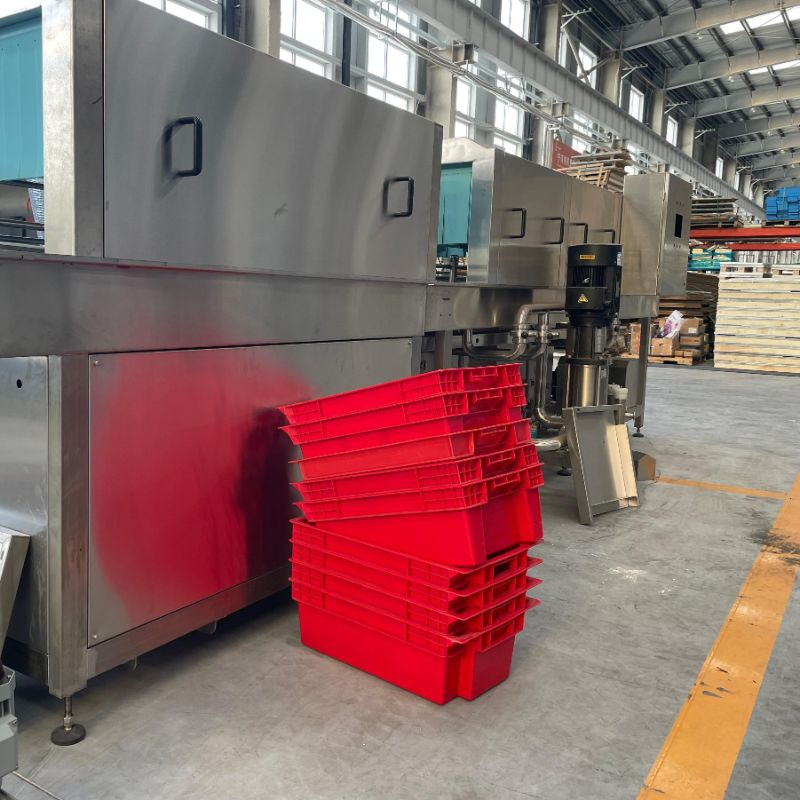 Meat Processing Slaughterhouse Crate Washer Crate Cleaning Drying Device Plastic Basket Washing Machine
