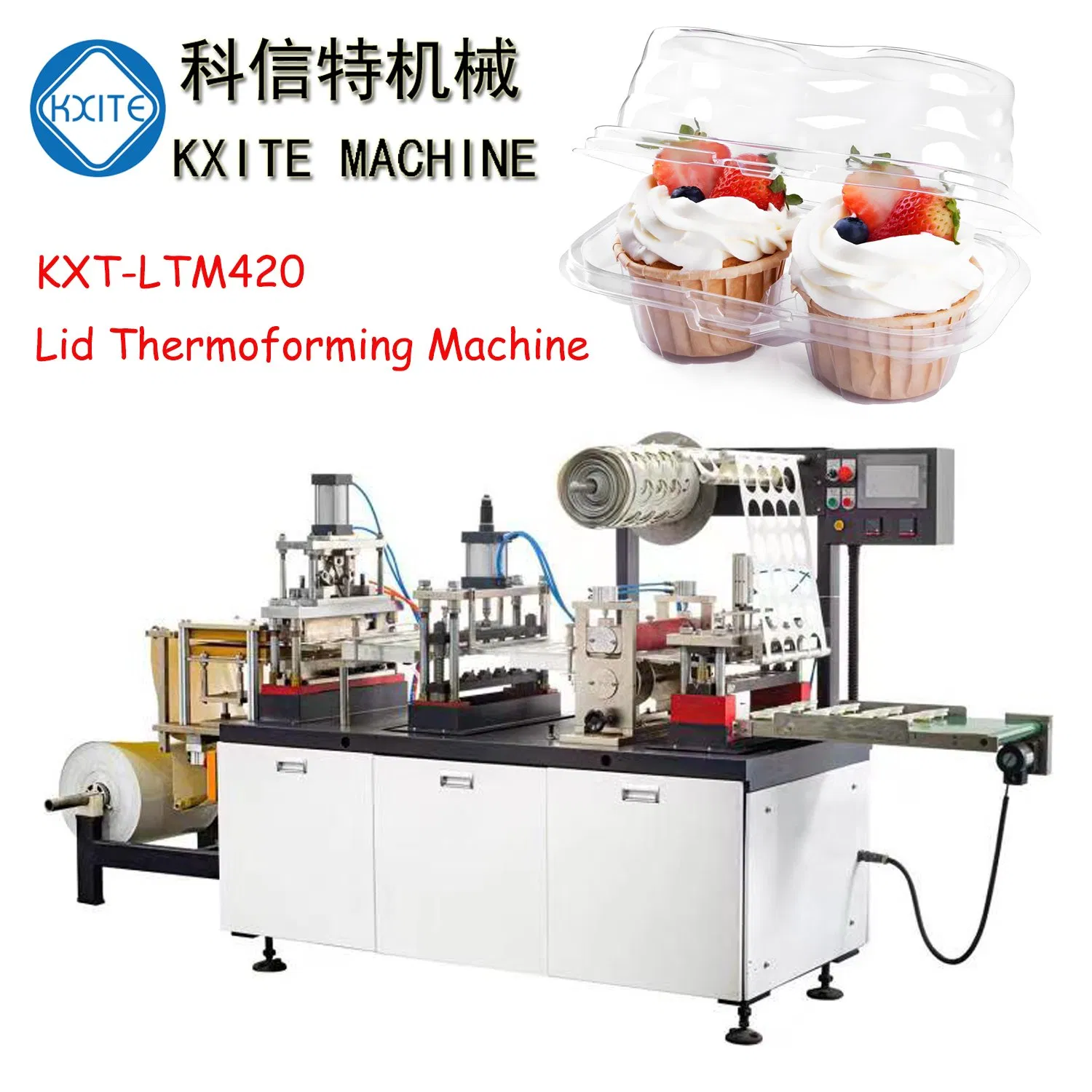 Factory Price Automatic Plastic Fruits Clamshell Fast Food Packages Box Tray Paper Coffee Cup Lid Cover Container Thermoforming Forming Making Machine