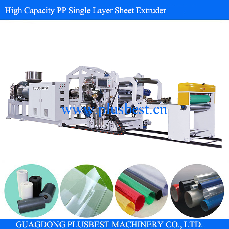 PP Extrusion Production Line Single Screw PS Plastic Sheet Extruder