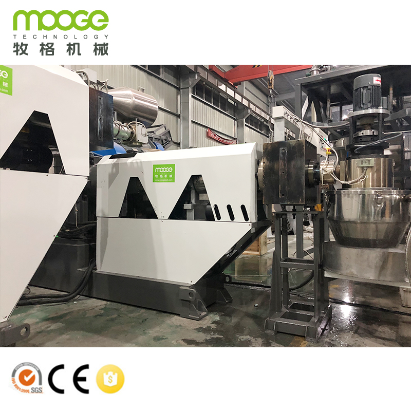 plastic compounding granulating extruder machine line