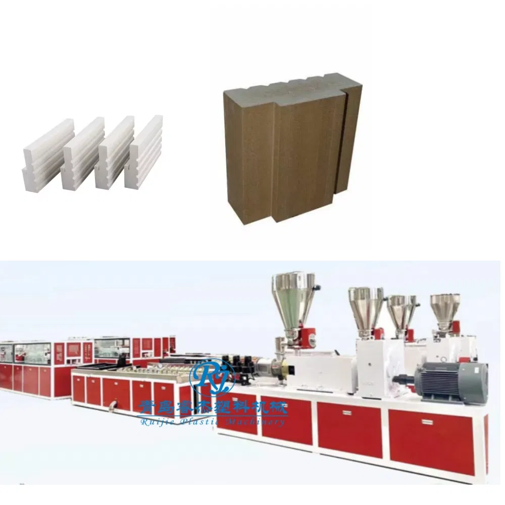 Twin Screw Plastic PVC WPC Door Frame Profile Extruison Making Extruder Price