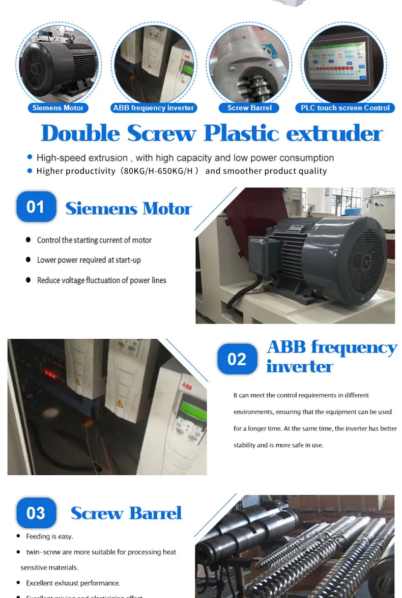 PVC Tube Profile Making Double Screw Extruder