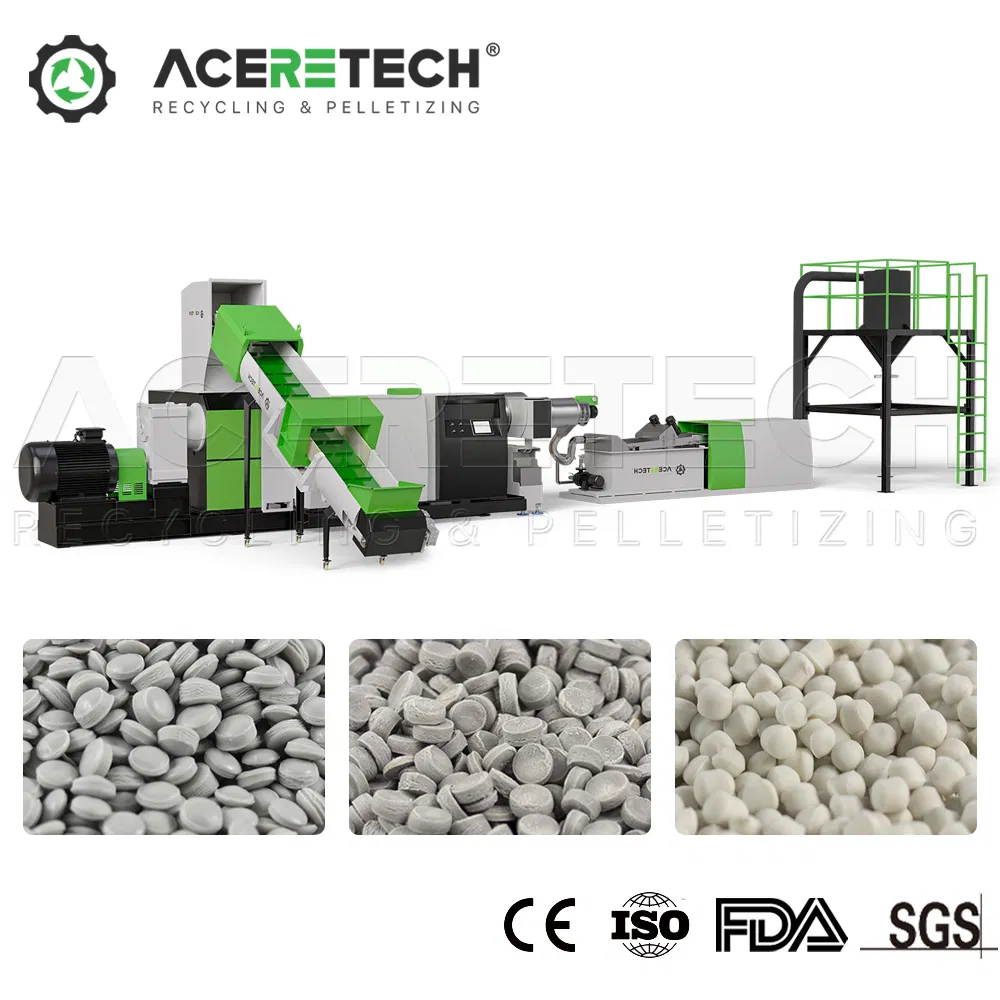 150-200kg/H High Quality Plastic Raffia/Trim/Purge Recycling Shredder&Pelletizing Machine with Siemens PLC