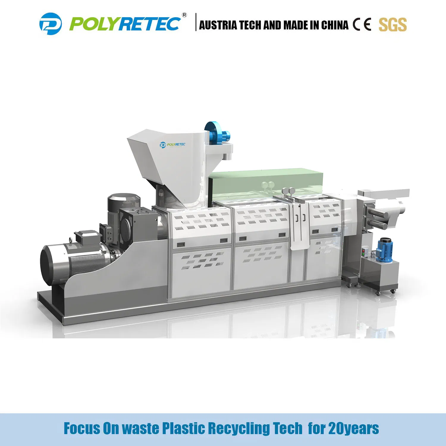 High Output PE PP Plastic Pelletizing Machine for Plastic Recycling Plant
