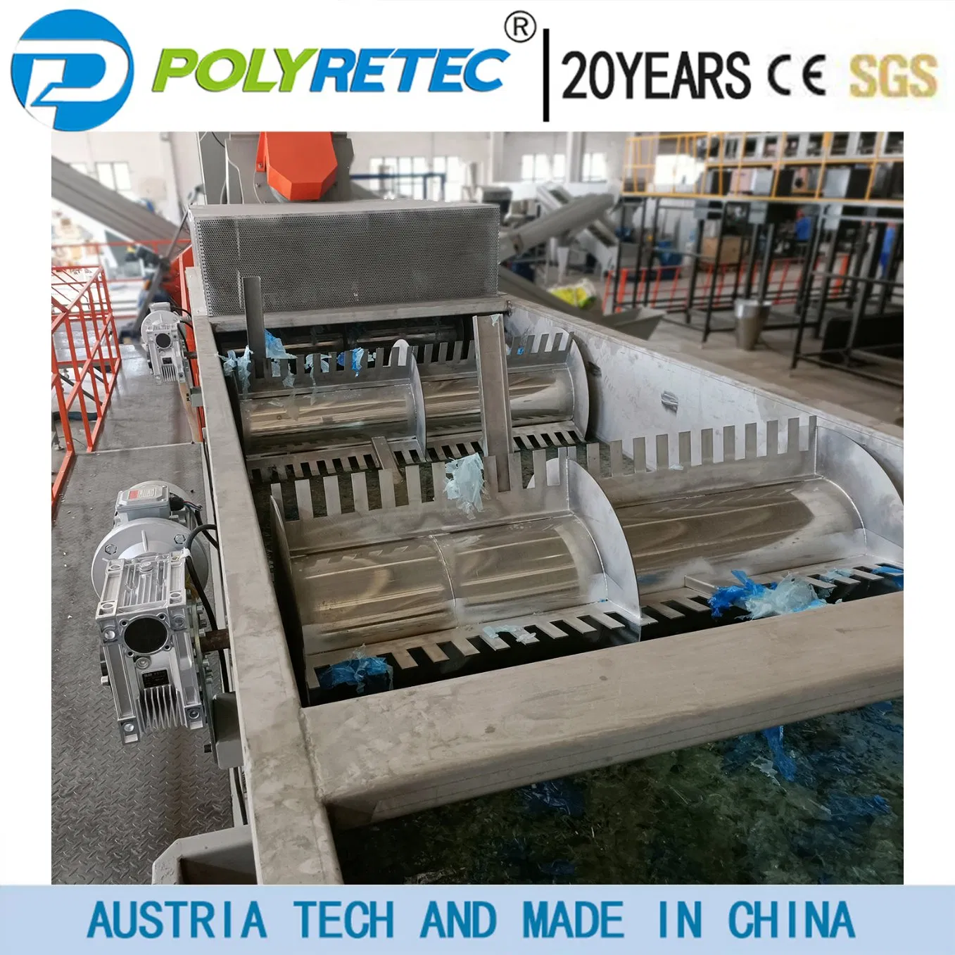 Full Automatic Big Capacity Waste PP PE Plastic Film Bag Bottle Cans Bucket Oil Pot Shredding Crushing Washing Drying Recycle Machine