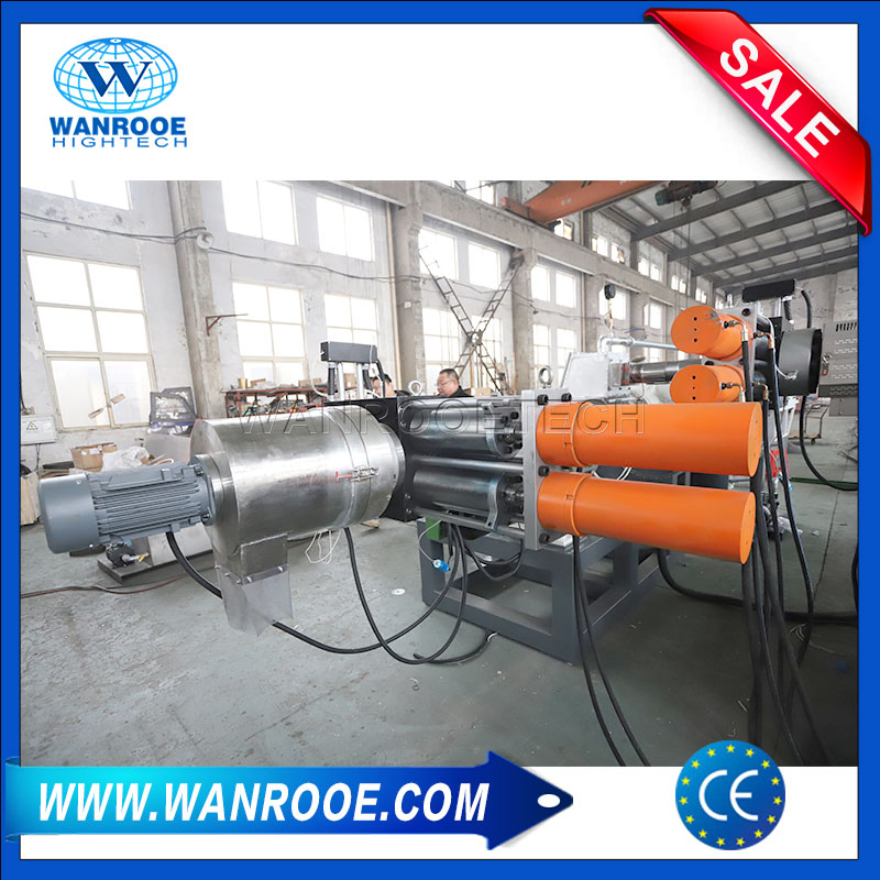 Recycle Waste Mulching PE Film Polyester Yarn Fiber Compounding Cooling Strand Cutting Double Stage Plastic Pelletizing Granulating Machine
