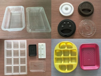 Automatic Plastic Fruits Clamshell Packages Box Tray Paper Coffee Cup Lid Cover Thermoforming Forming Making Machine