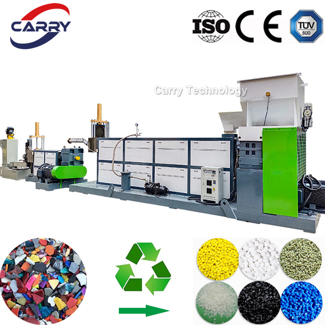 Waste PP PE Pellets Making Plant Plastic HDPE LDPE Scrap Recycling Pelletizing Production Line Pet Granulating Granulator PVC PC Granules Pelletizer Machine