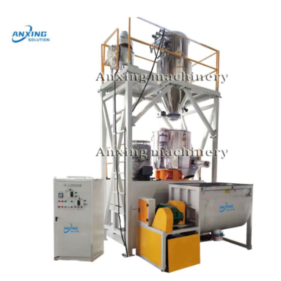 PVC Powder High Speed Mixing Machine Plastic Granule Particles Blender with Automatic Feeding Machine/ Plastic Compounding Mixer Machine