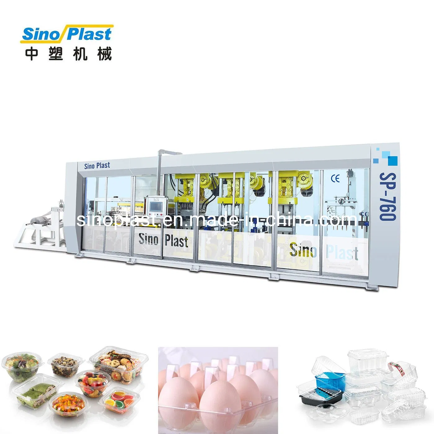 Automatic 2 Stations Air Pressure &amp; Vacuum Forming Machine, PLA/PP/PS Pet Plastic Food Containers Thermoforming Machine