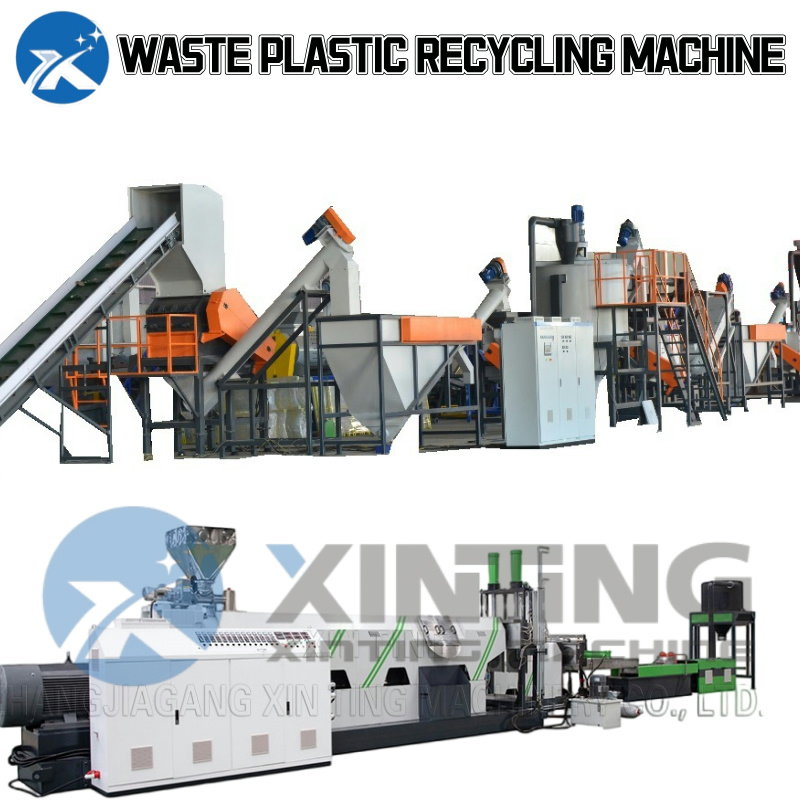 Waste Pet/HDPE/LDPE/PP/PE Bottles Films Woven Bags Plastic Recycling Pelletizing/Granulator/Granulation/Flakes Scrap Crushing Washing/Squeezing Shredder Machine