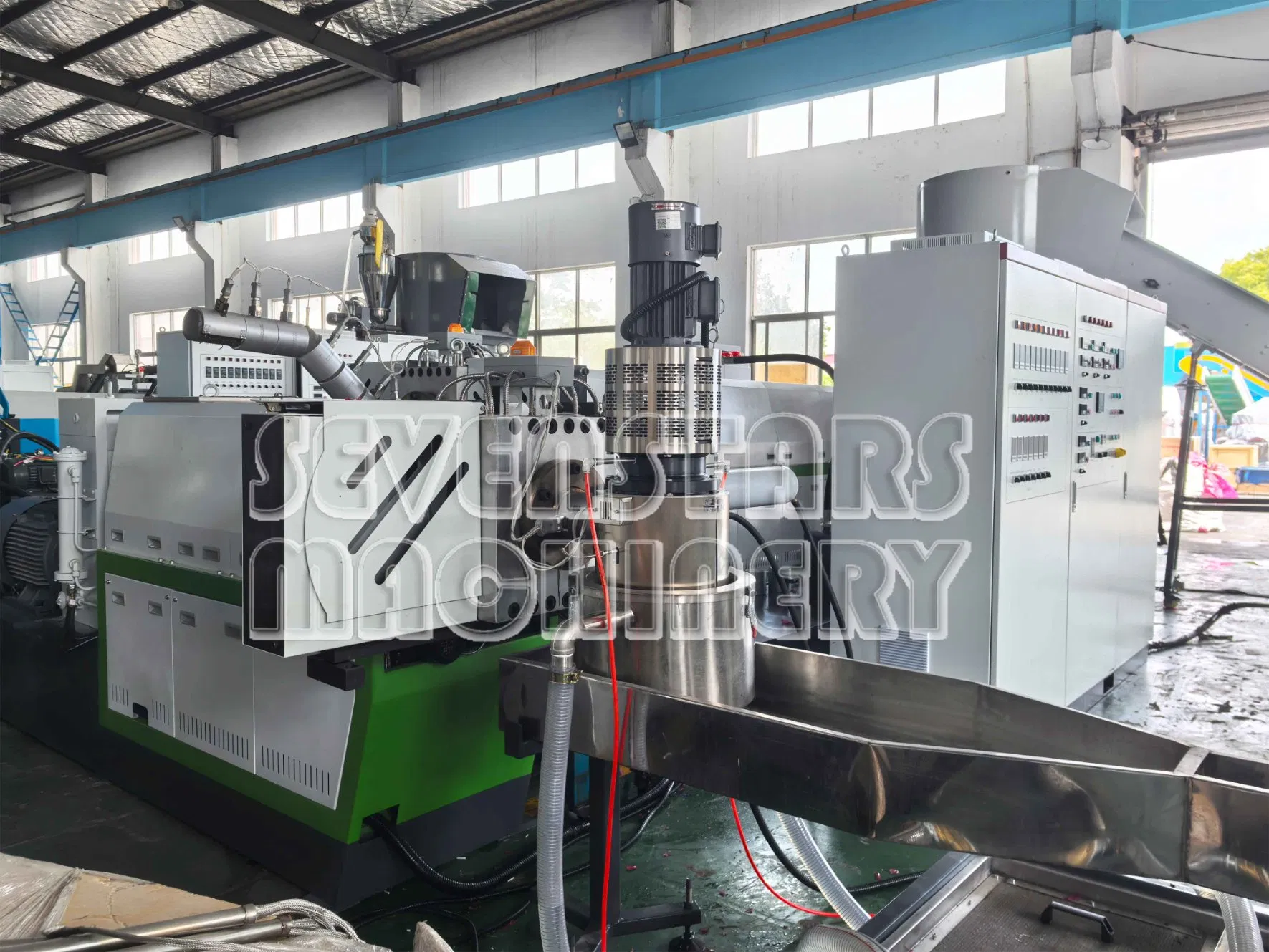 Double Stage PP/PE Film Plastic Bags Recycling Pelletizing Granulator Machine