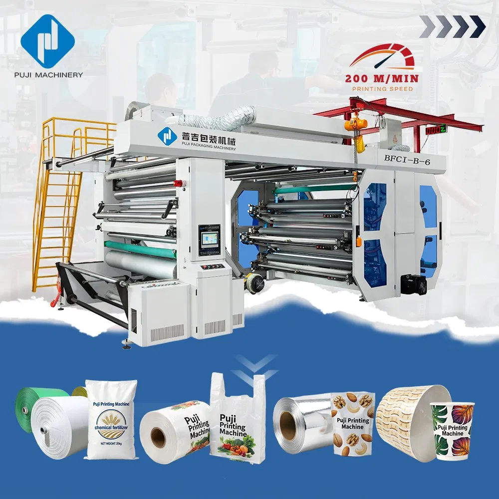 4 6 8 Color Automatic Plastic Film/Paper Cup/Non-Woven Fabric/PP Woven/Aluminum Foil Roll Ci Flexographic/Flexo/Flexography Printing Machine