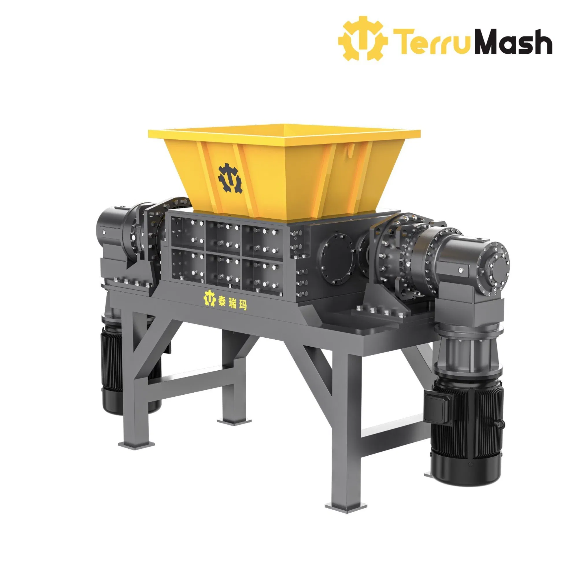 Plastic Double Shaft Shredding Machine of Woven Bag and Tire Recycling