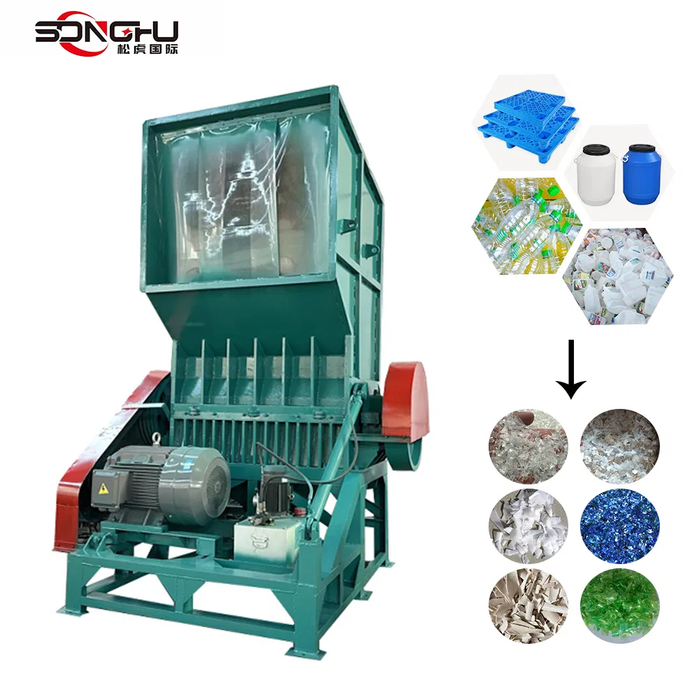 One-Year Warranty Industrial Waste Plastic Jerrycan Bottle Recycling Crushing Shredder Machine