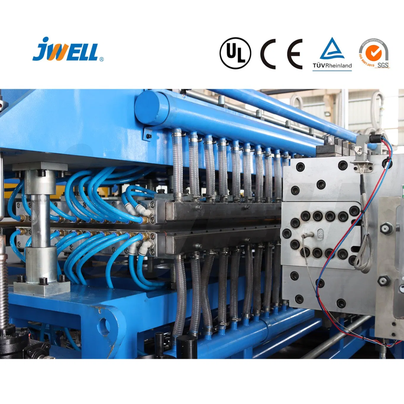 Jwell PE Plastic Hollow Cross Section Sheet/Plate/Board Machine Extrusion Line Extruder