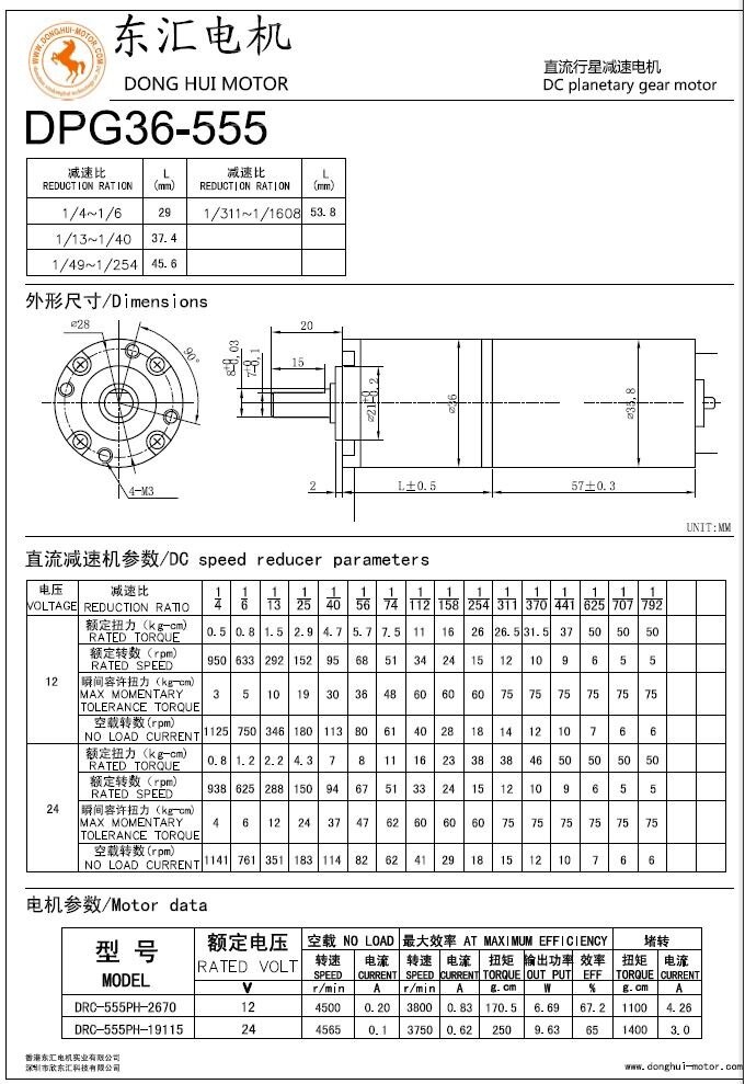 DC Motor Specifications