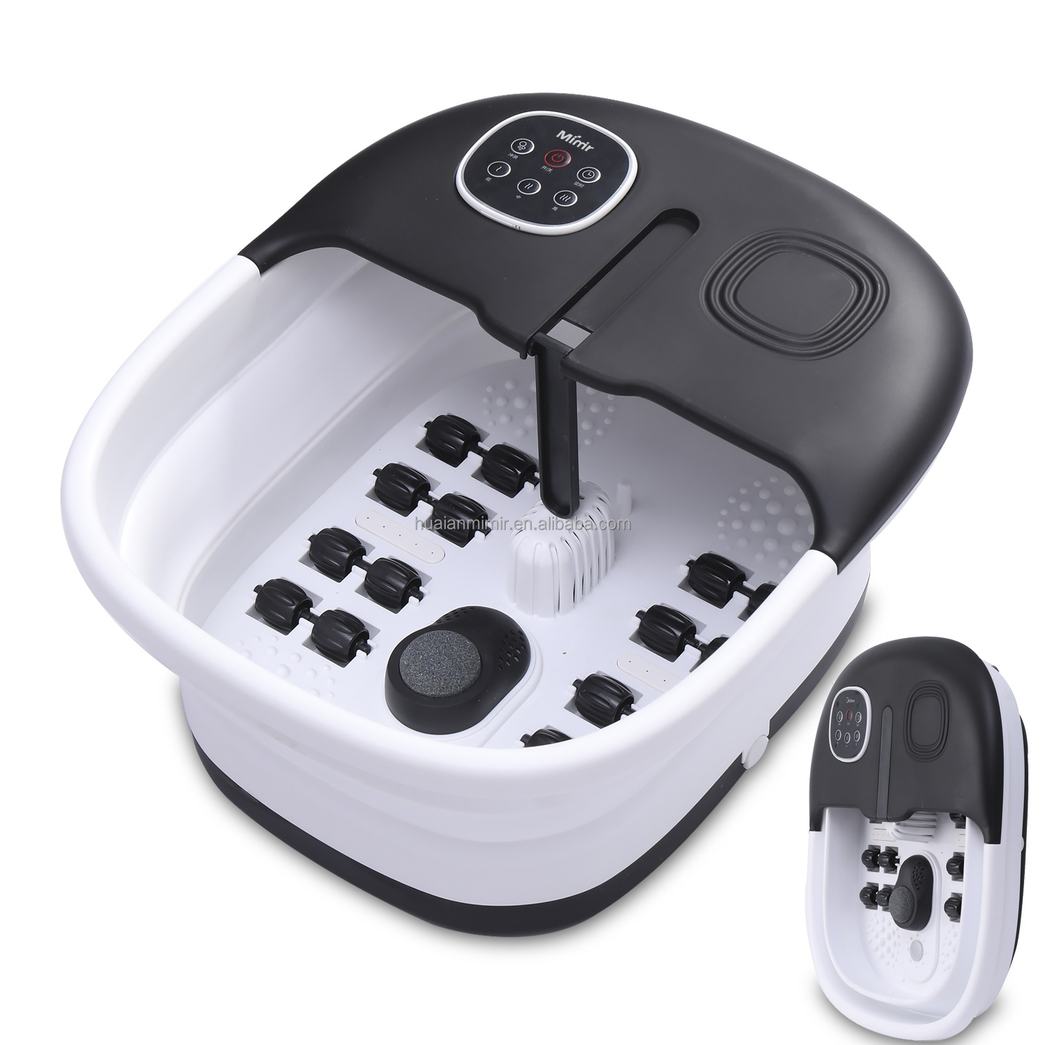 Folding Bath Bucket Foot Spa Massager with Heating Adjustable Temperature Bubble Massage Wireless Control 4.5-6L Capacity