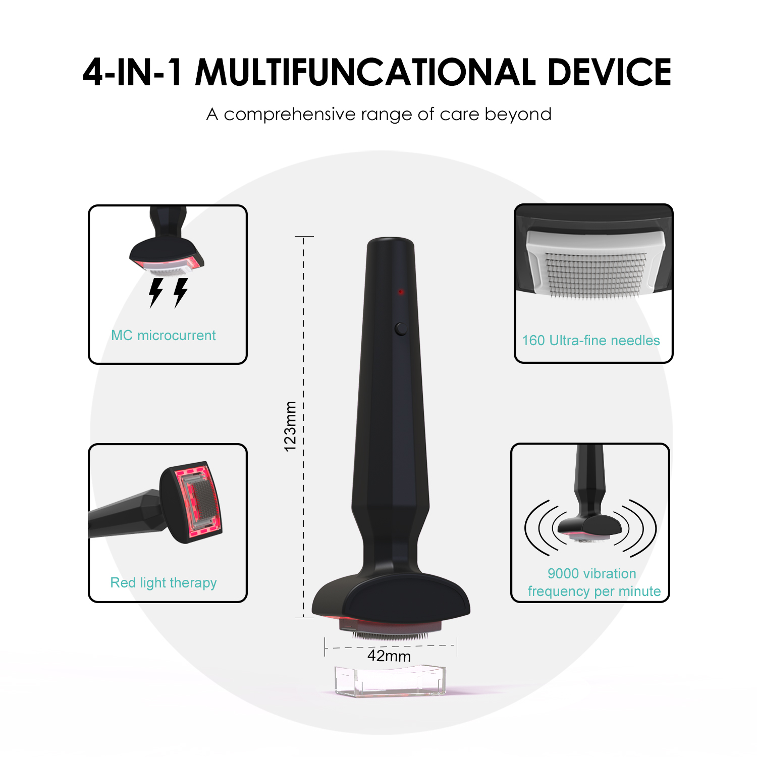 4-in-1 Alpha Infuse Hair ReGrowth System with Electric Red Light &amp; Microcurrent Technology for Scalp Head Massager
