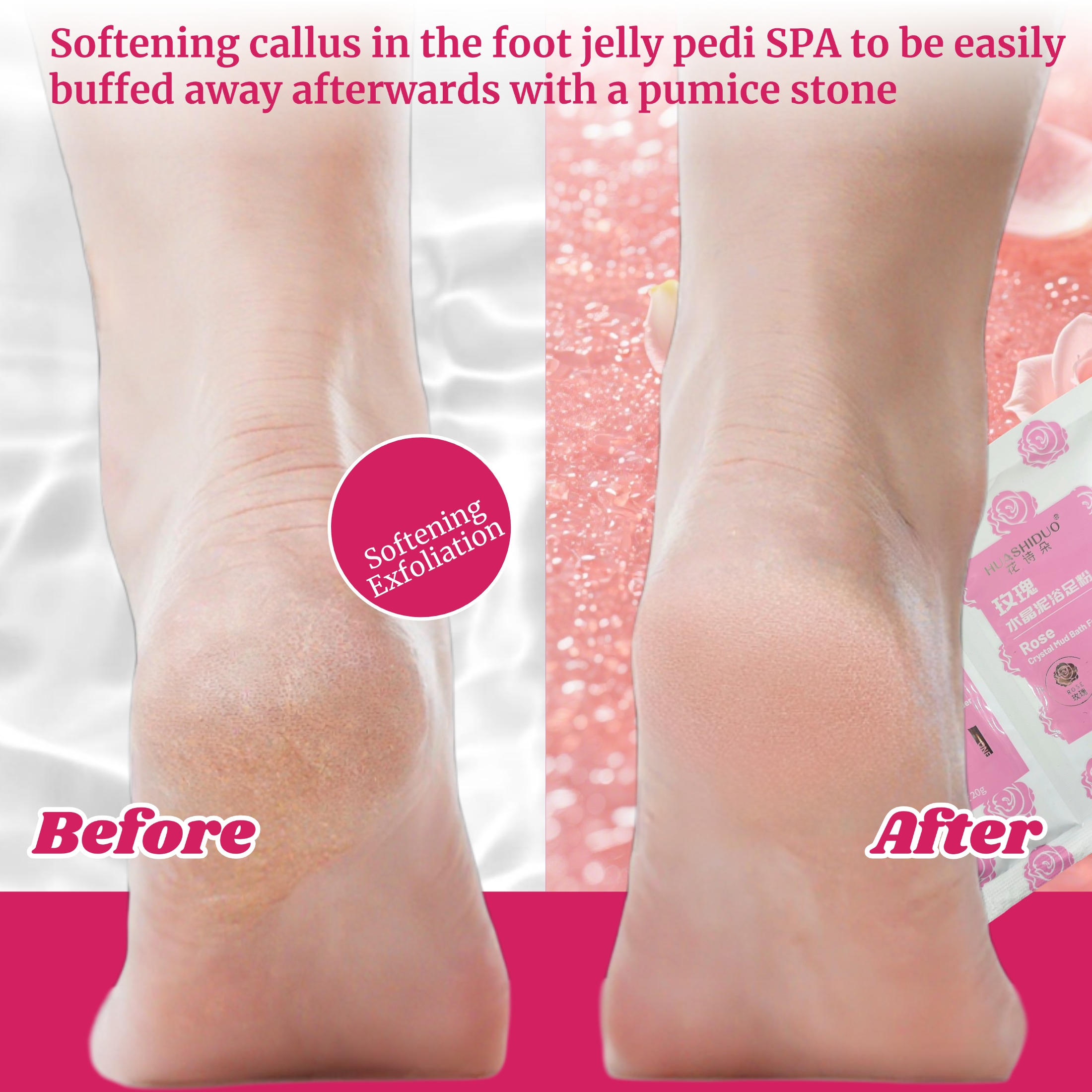 Jelly Spa Kit Salt Salon Service Foot SPA Crystal Mud Soak Nail Cuticle Callus Cleaning Foot SPA Gel Pedicure at Home Salt