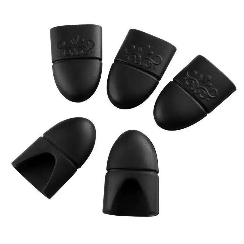 Manicure Care 5pcs Solid Set Pink Soft Silicone Nail Soak Caps Finger Gel Polish Removal Wraps Tool