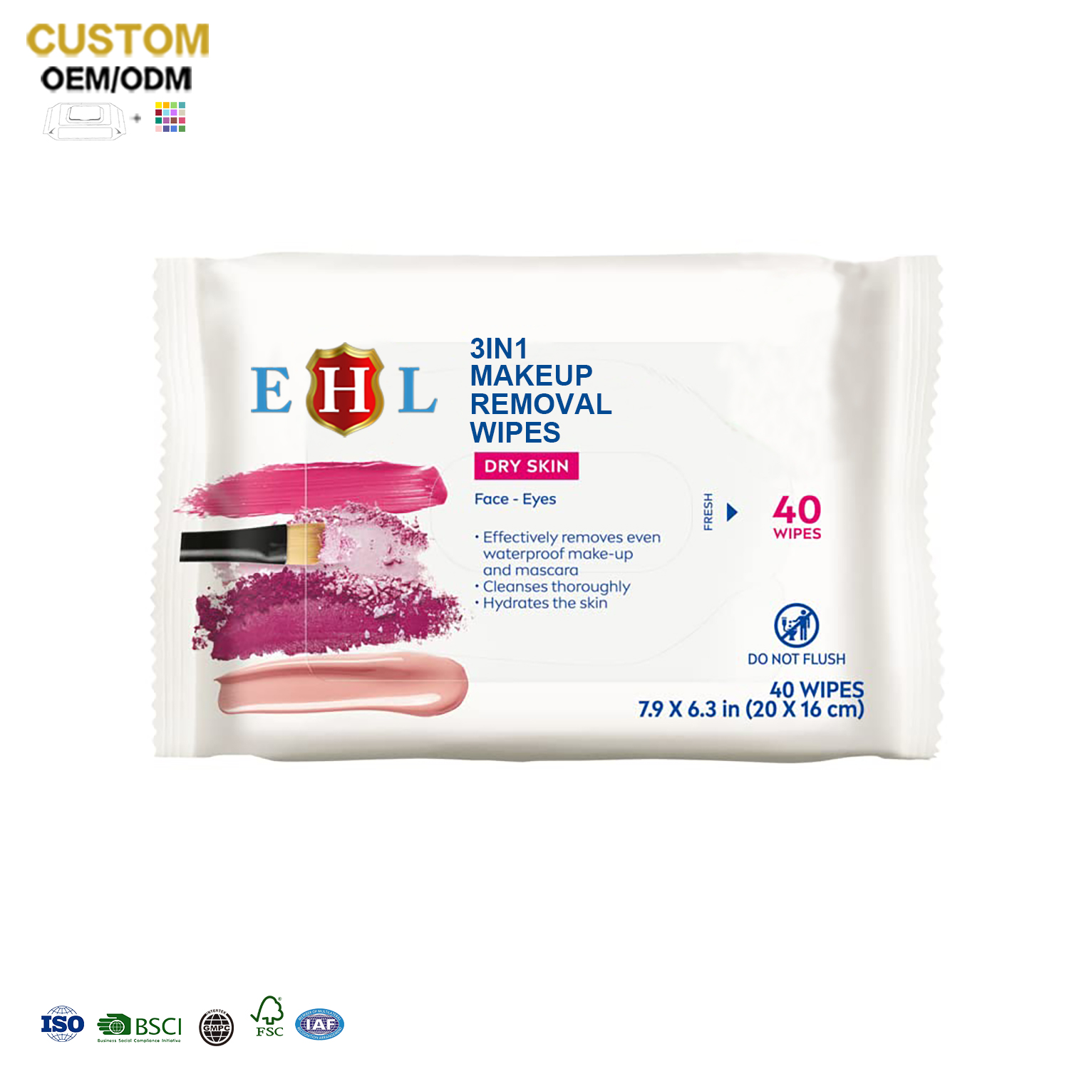 Private Label Makeup Remover Wipes Individually Wrapped Makeup Wipes Single Cleansing Makeup Remover Wipes