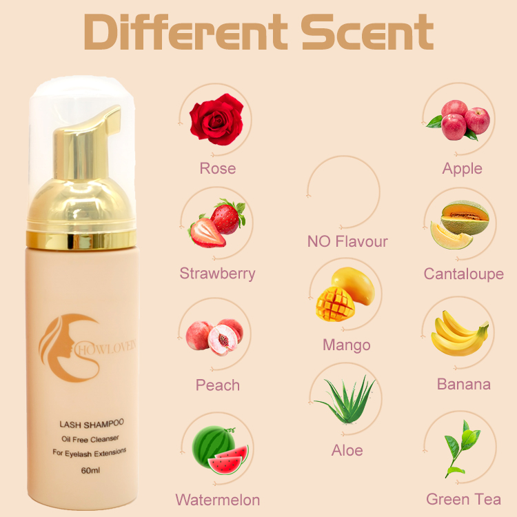OEM Tear Free And Vegan Friendly Eyelash Shampoo Kit Lash Extension Foam Cleanser With Brush Private Label Lash Shampoo Bottle
