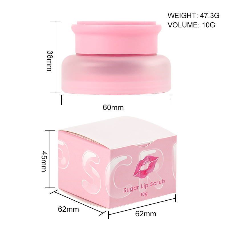 Natural Vegan Moisturizing Strawberry Lip Scrub Pink Package Hot Selling Lip Scrub