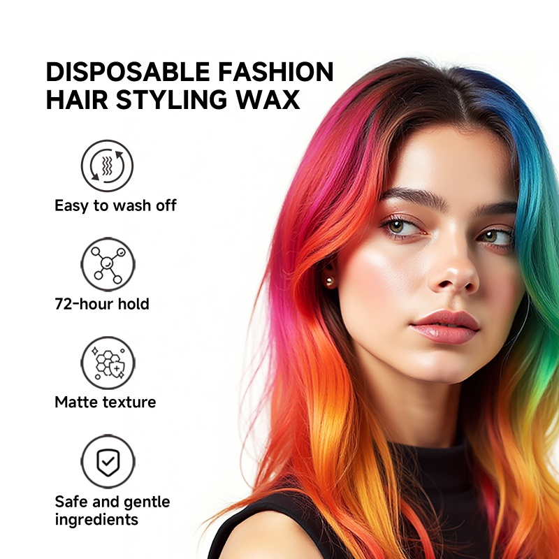 Professional Salon Quality Temporary 24h Long Lasting Texture Hair Dye Styling Coloring Wax Clay for Men