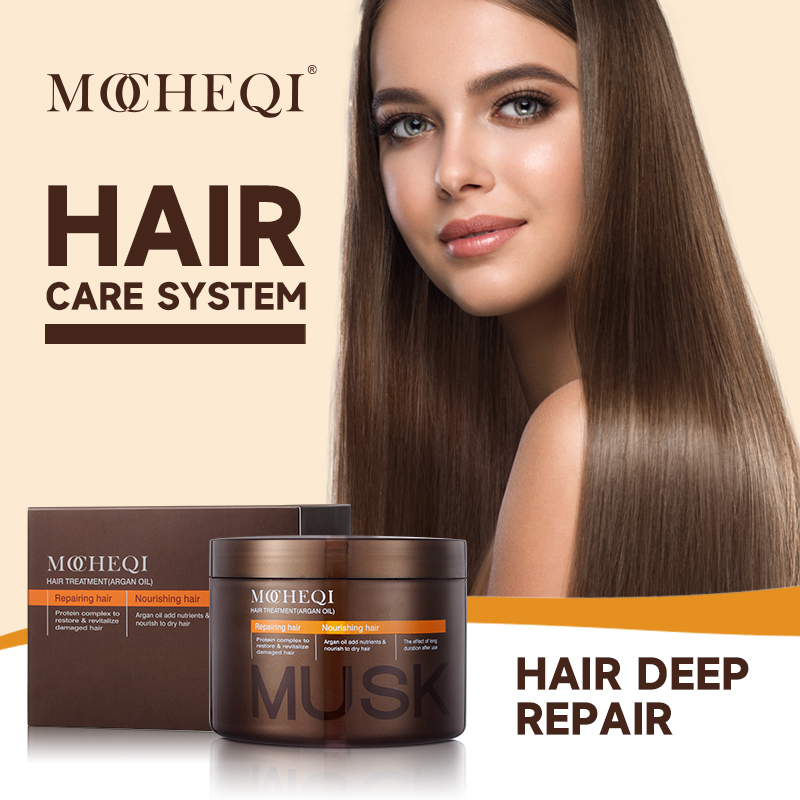 MOCHEQI MUSK Professional Hair Care Keratin Argan Oil Hair Mask Organic Hyaluronic Acid Treatment Products