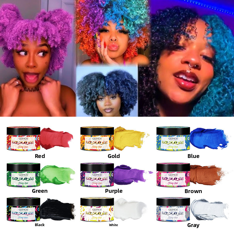 9 Color Temporary Hair Coloring Wax Clay Hair Styling Matte Trends Popular Party Colored Hair Mud Halloween Products