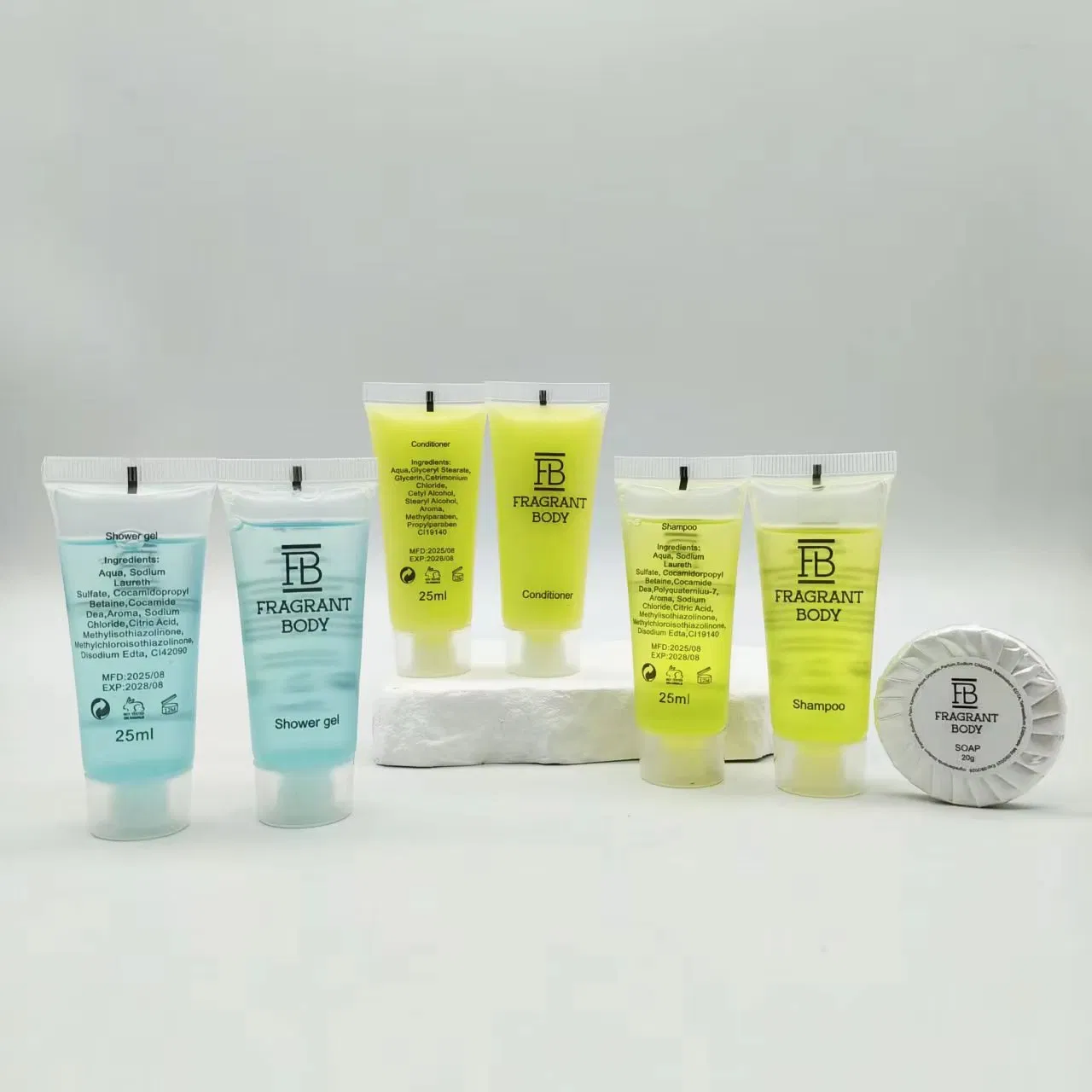 25ml Mini Size Shampoo Wholesale Private Label Hotel Amenities Disposable Body Wash
