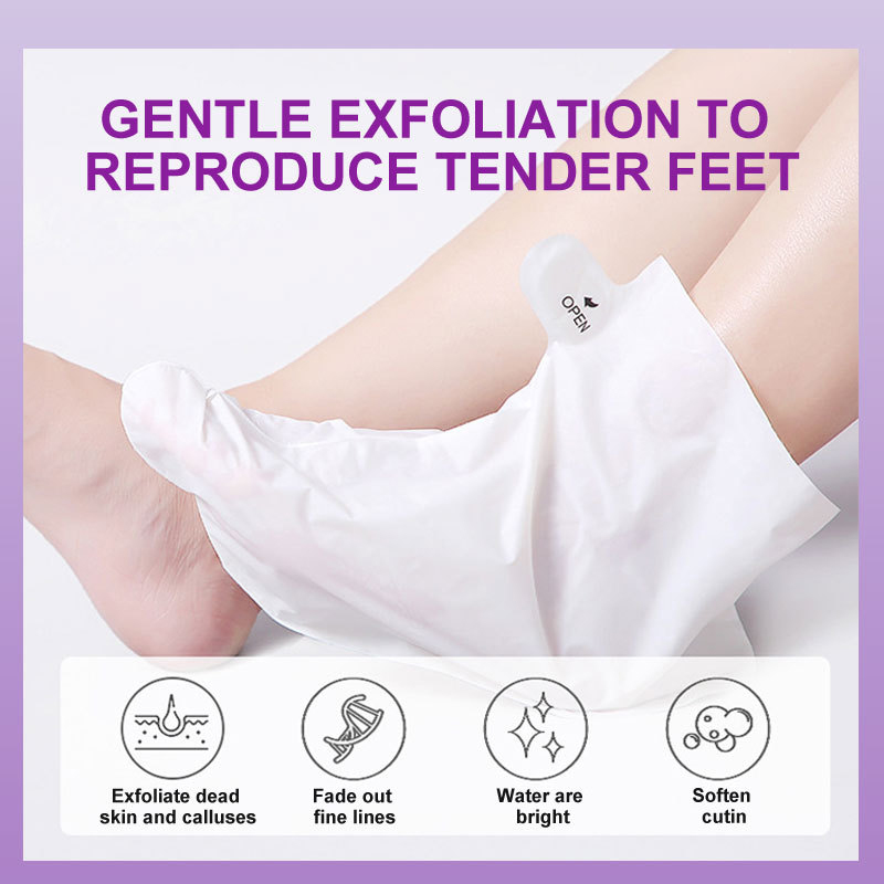 Wholesale 40g Foot Care Prevents Dryness Soften Cutin Lavender & VC Exfoliating Foot Peel Mask
