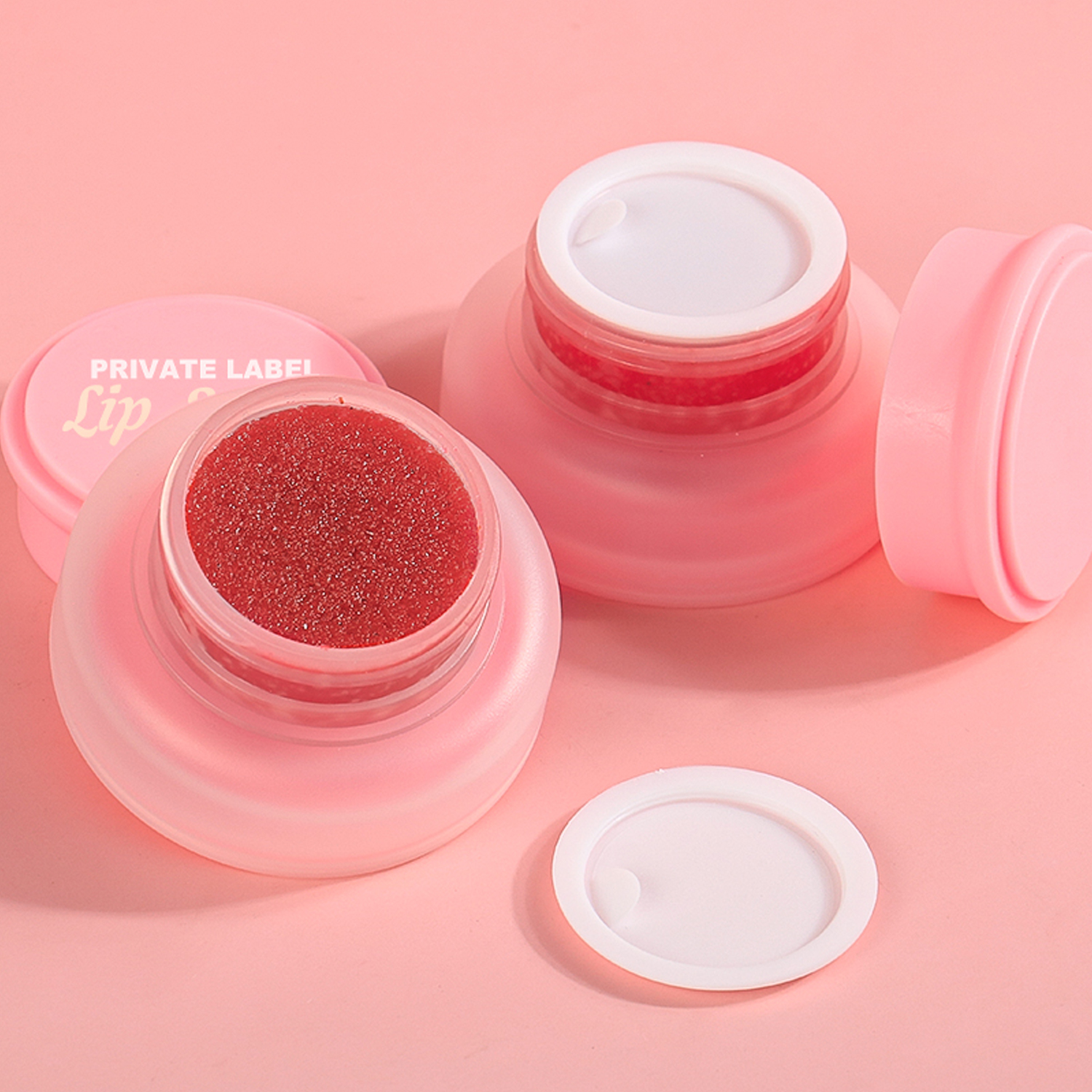 Natural Vegan Moisturizing Strawberry Lip Scrub Pink Package Hot Selling Lip Scrub