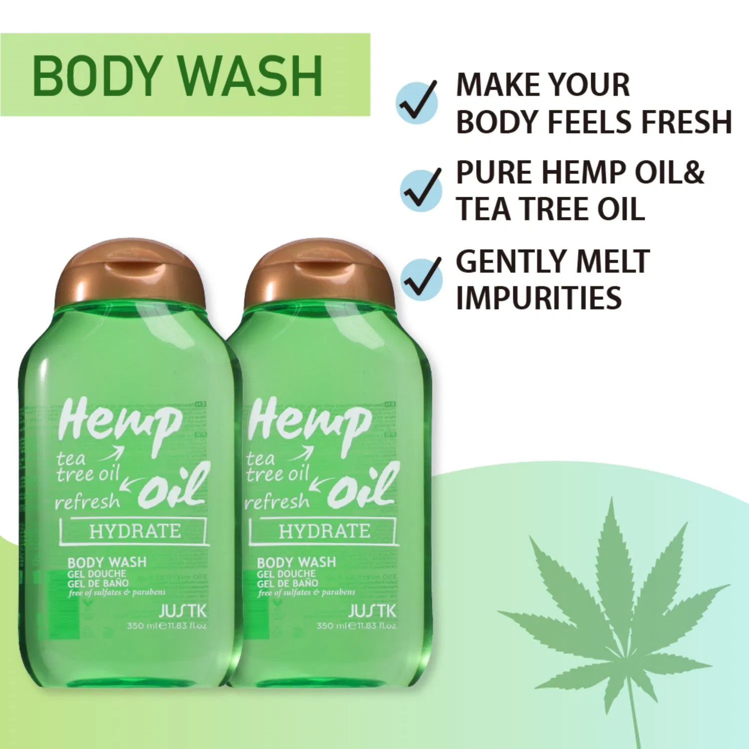 Justk Cosmetics Tea Tree Oil Nourishing Hydrate Bath Gel Body Wash