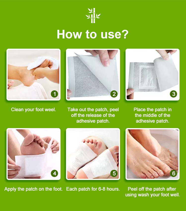 Natural Herbal Bamboo Vinegar Detox Foot Patches